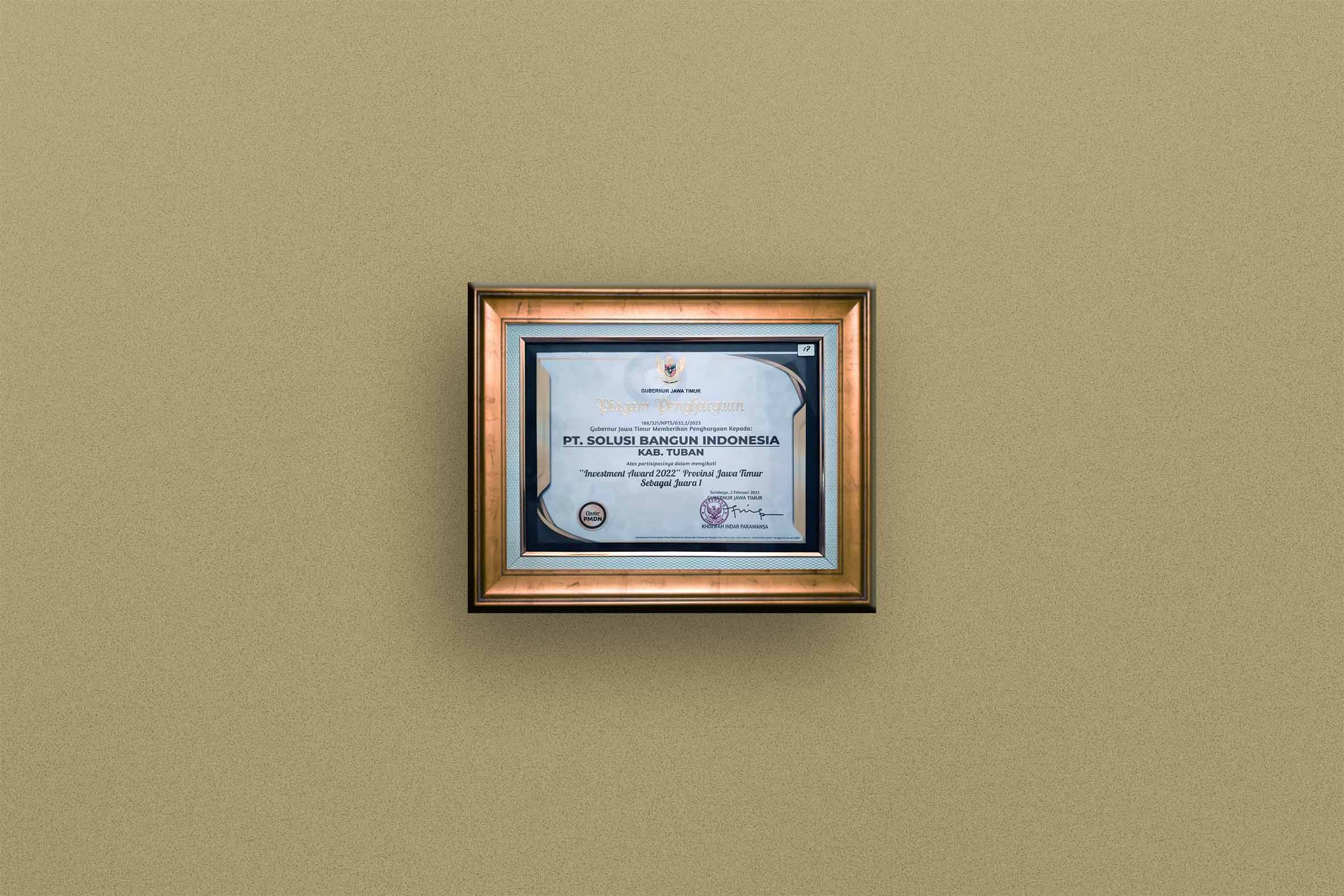 Investasi Pabrik Tuban Dinilai Perbaiki Lingkungan, Sosial, dan Ekonomi, SBI Raih Juara Pertama Investment Award 2023